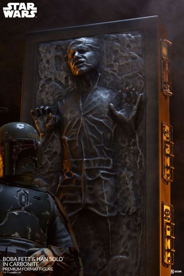 Star Wars Premium Format Statue Boba Fett and Han Solo in Carbonite 70 cm