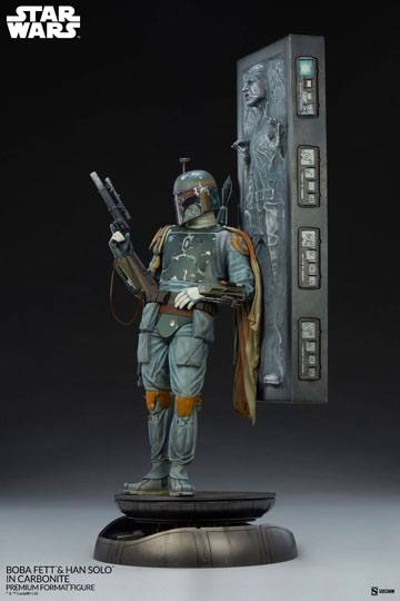 Star Wars Premium Format Statue Boba Fett and Han Solo in Carbonite 70 cm