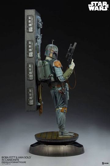 Star Wars Premium Format Statue Boba Fett and Han Solo in Carbonite 70 cm