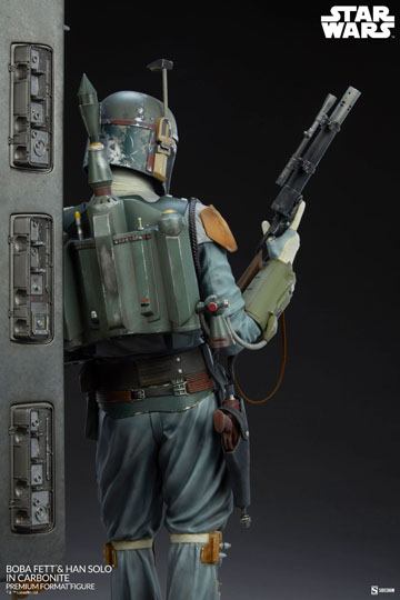 Star Wars Premium Format Statue Boba Fett and Han Solo in Carbonite 70 cm