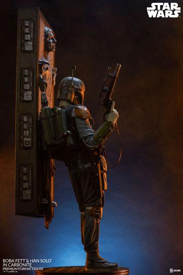 Star Wars Premium Format Statue Boba Fett and Han Solo in Carbonite 70 cm