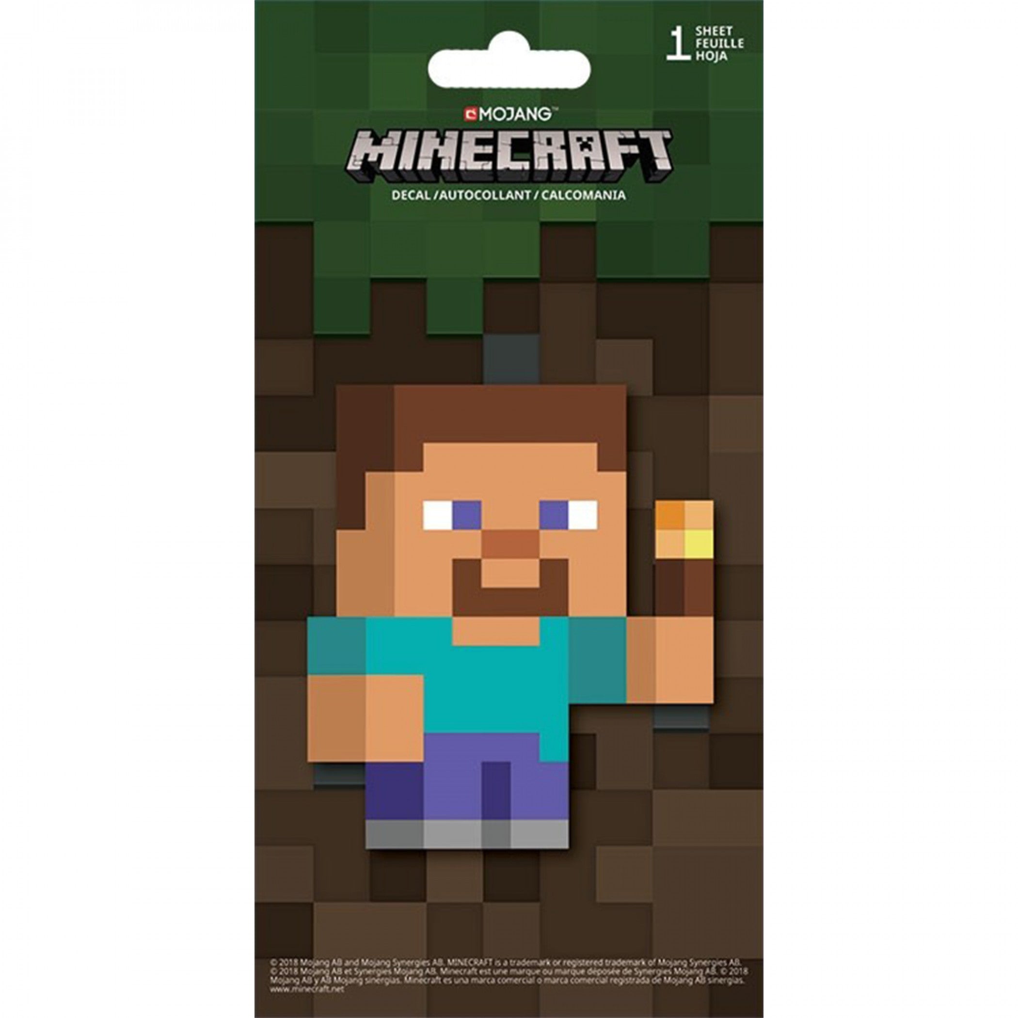 Minecraft Steve Character 4-Color Decal