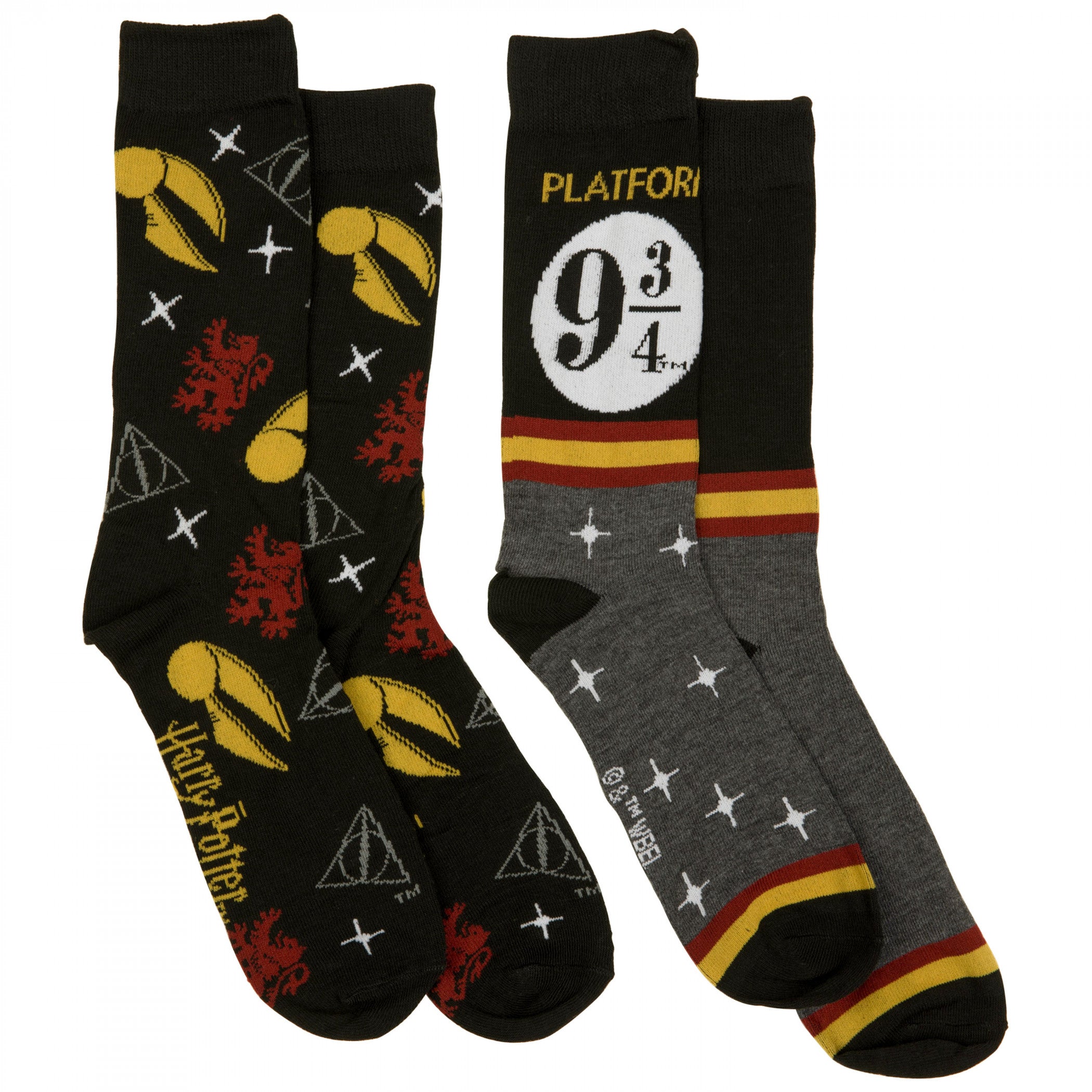 Harry Potter Platform 9 3/4 2-Pair Pack of Casual Crew Socks