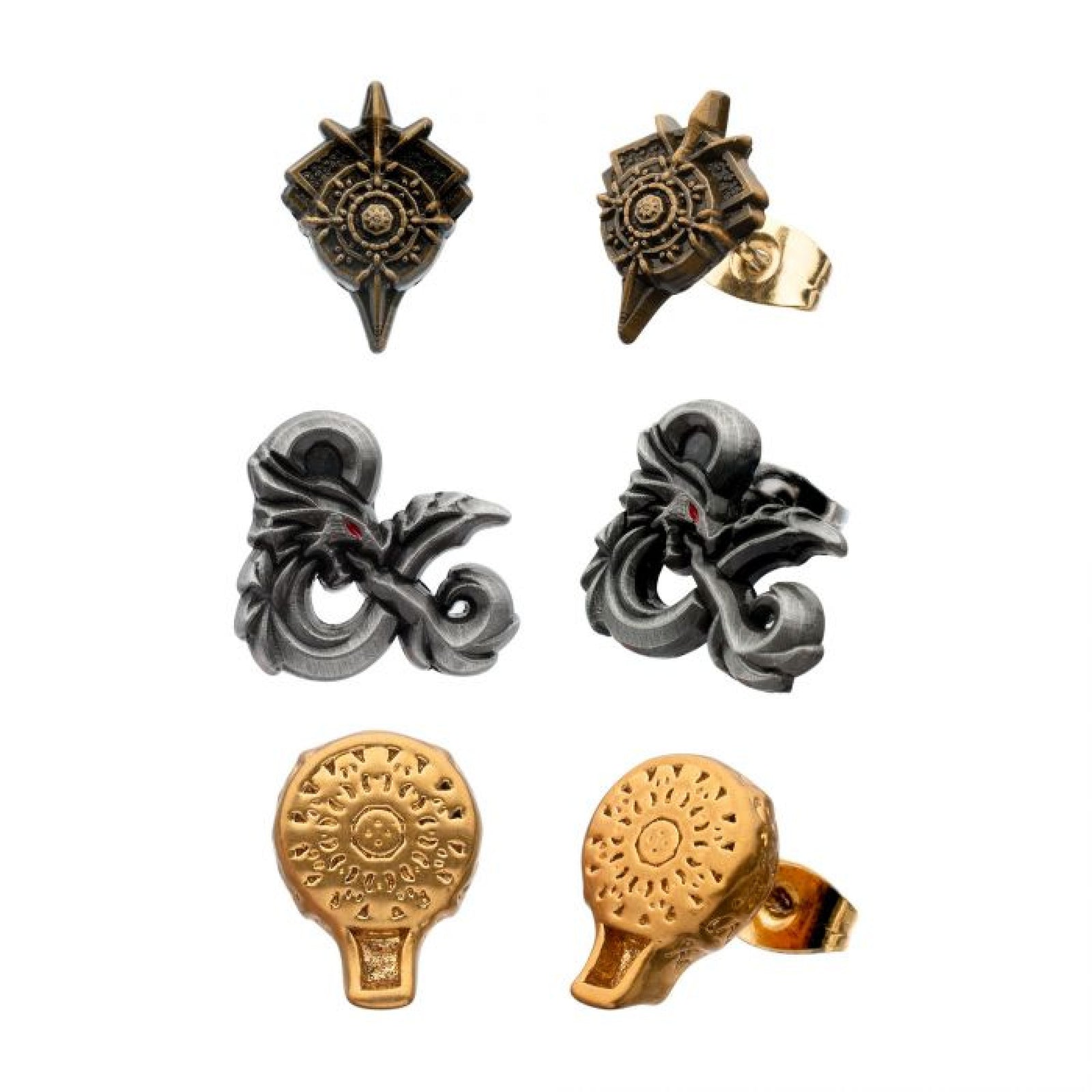 Dungeons & Dragons Symbols Stud Earrings Set