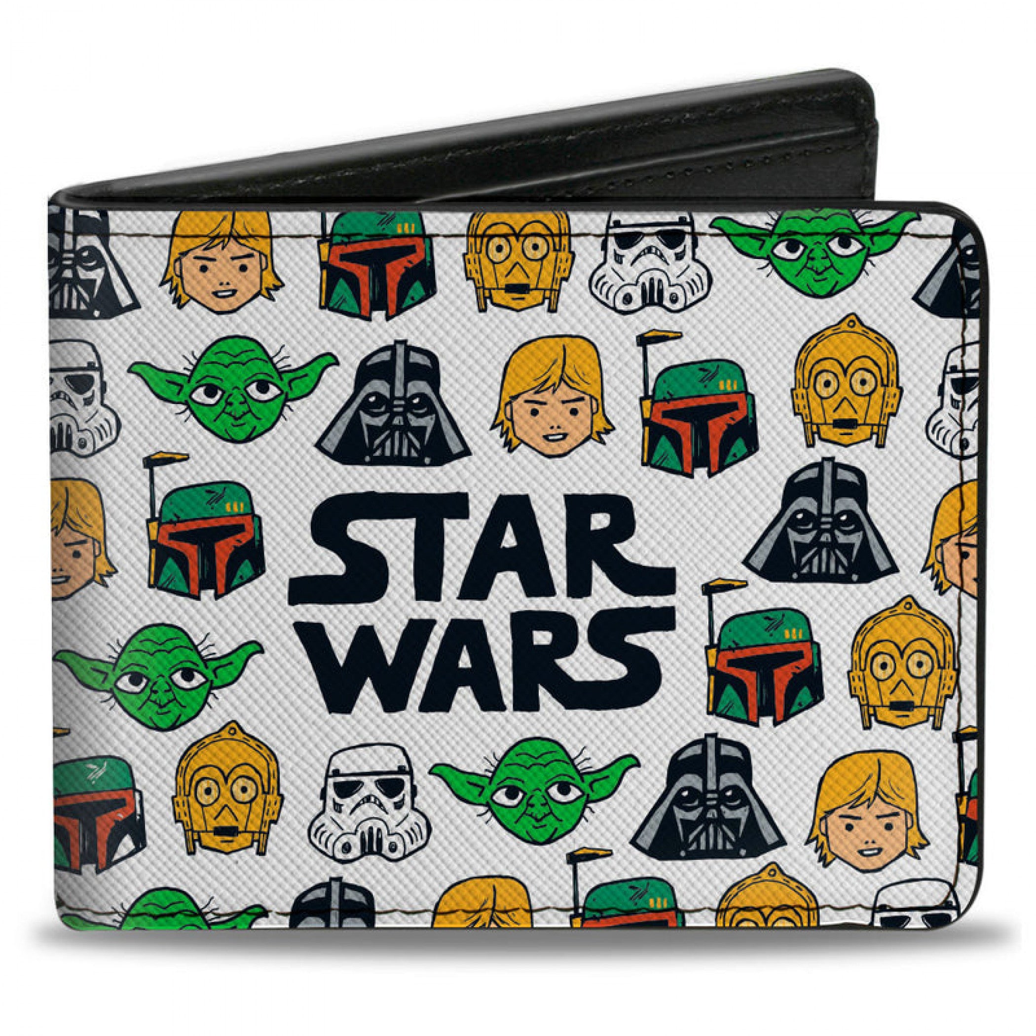 Star Wars Classic Six Character Face Collage AOP Bi-Fold Wallet