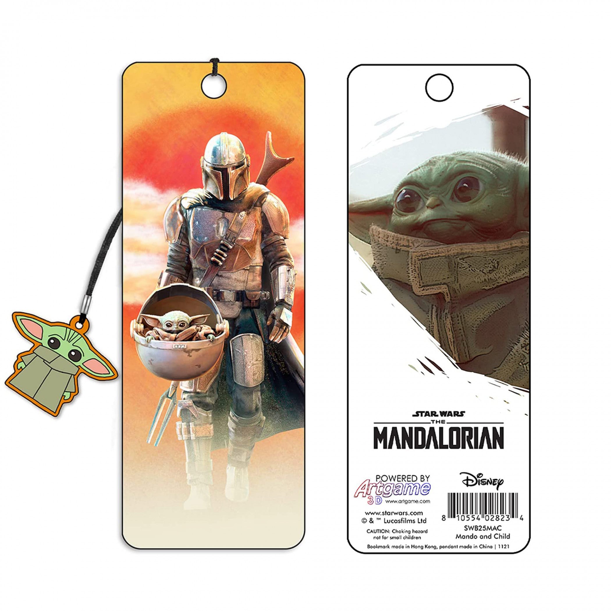 Star Wars The Mandalorian Grogu and Mando Moving Image Bookmark