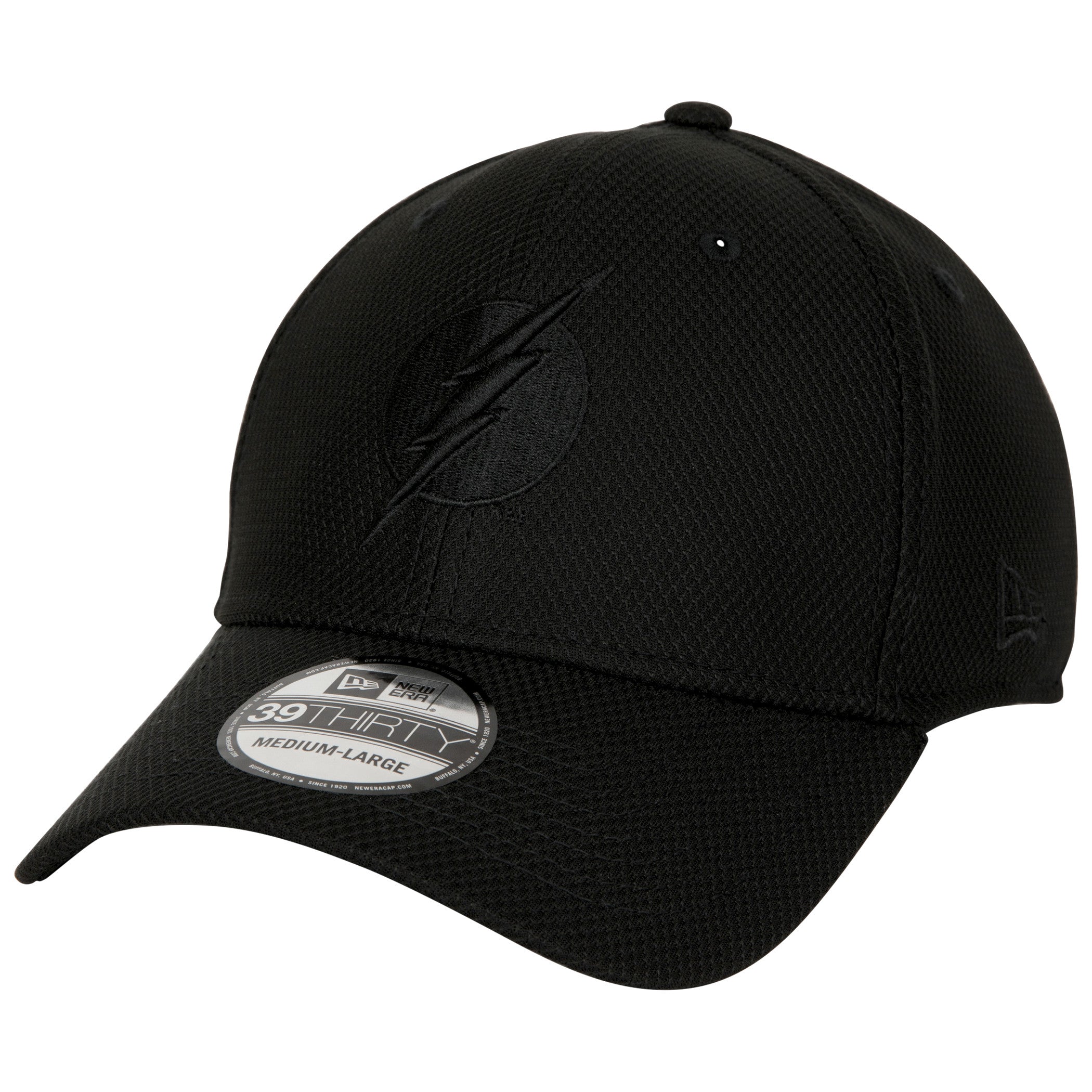 The Flash Logo Black on Black Colorway New Era 39Thirty Fitted Hat