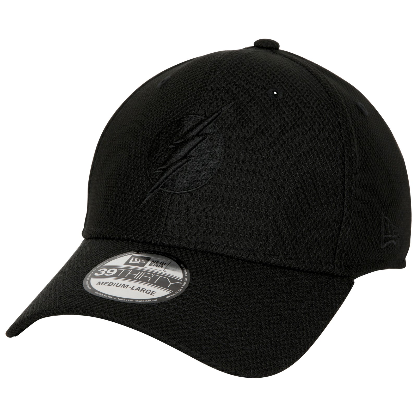 The Flash Logo Black on Black Colorway New Era 39Thirty Fitted Hat