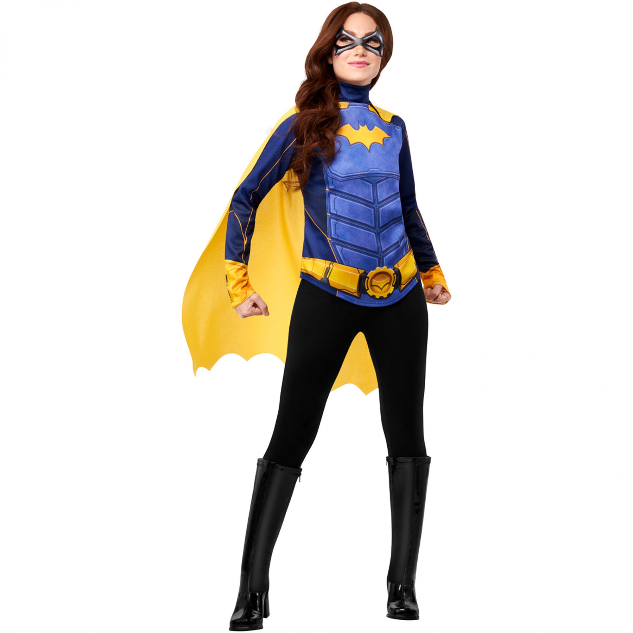 Batgirl Costume Top with Cape and Mask