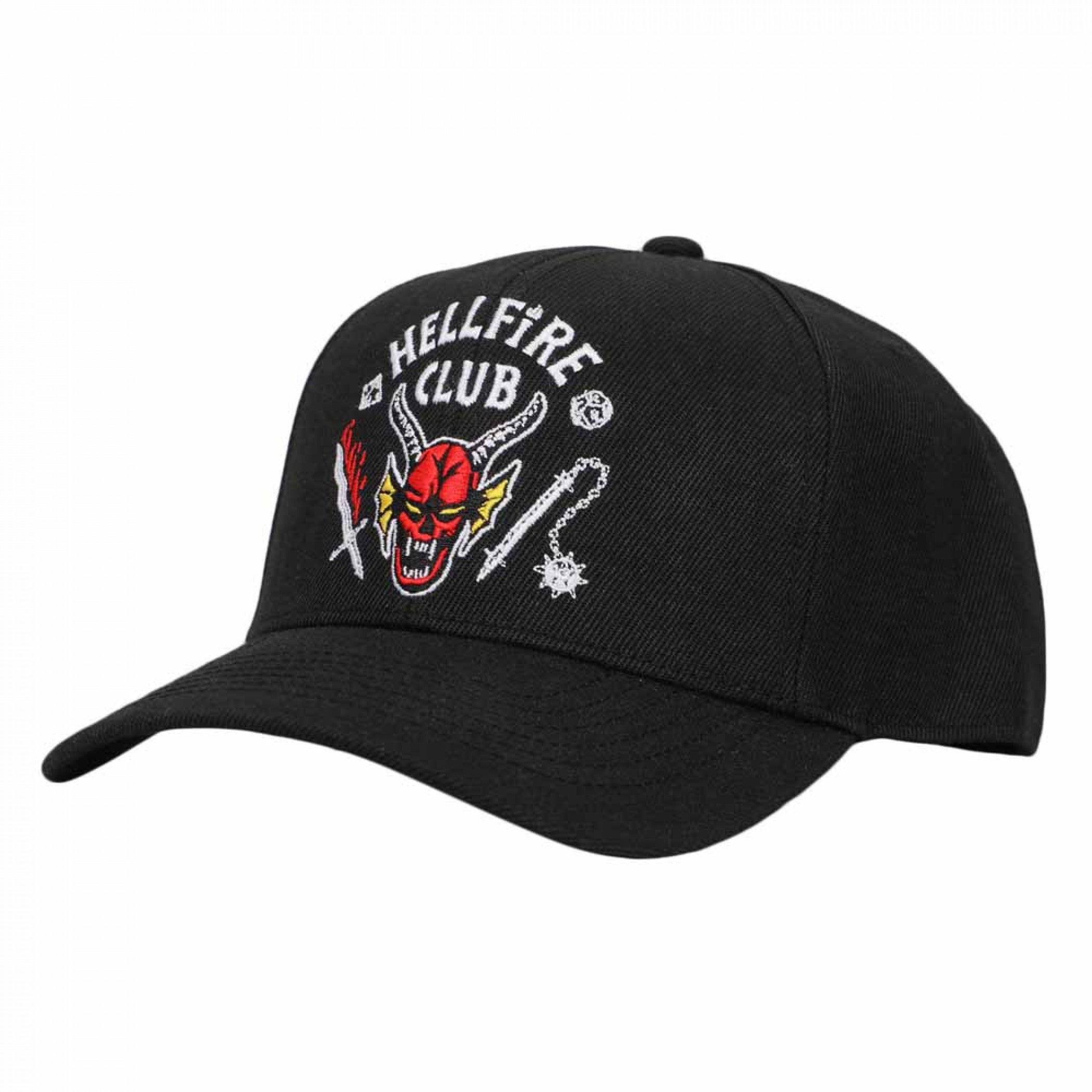 Stranger Things Hellfire Club Embroidered Pre-Curved Snapback Hat