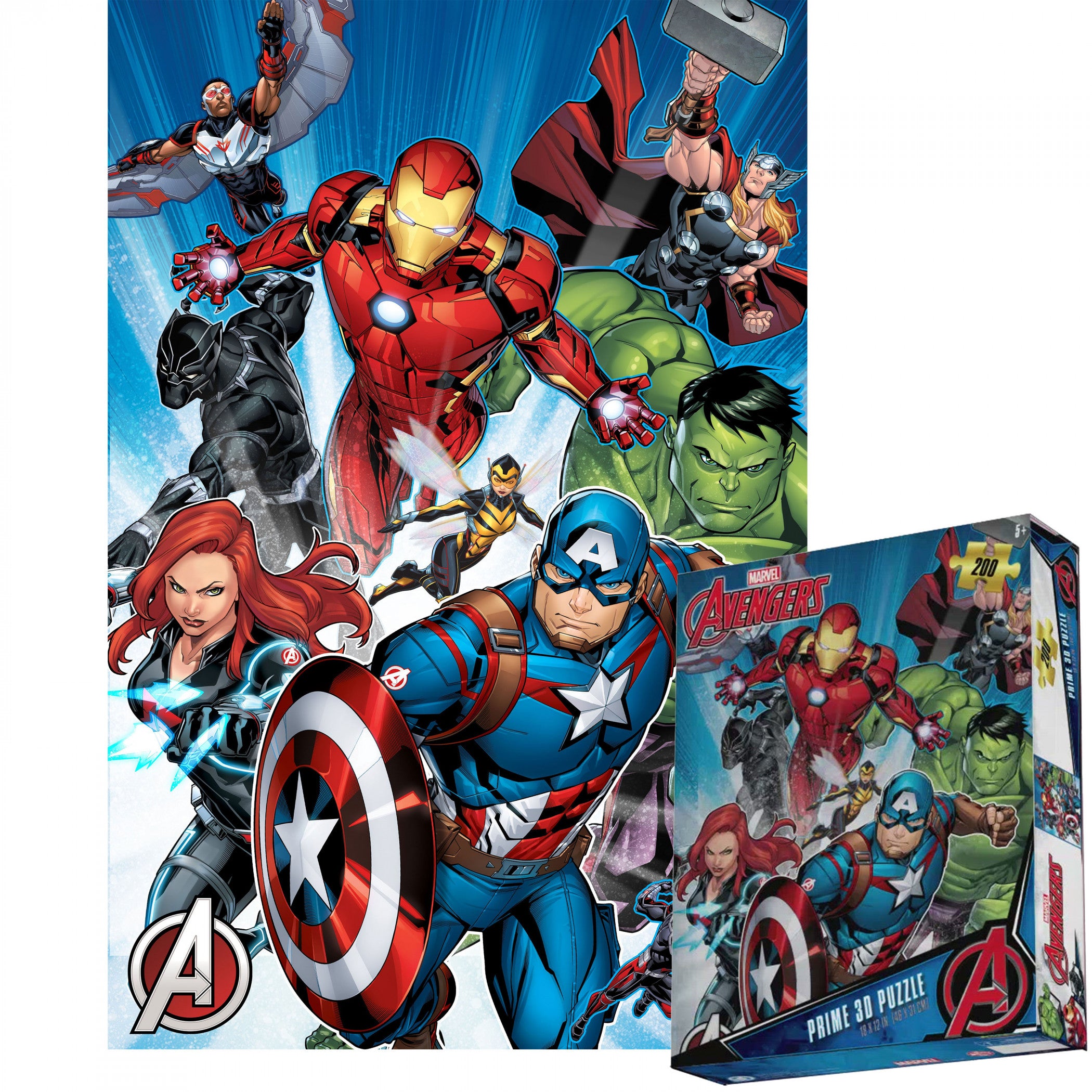 Avengers Group Shot 3D Lenticular 200pc Jigsaw Puzzle