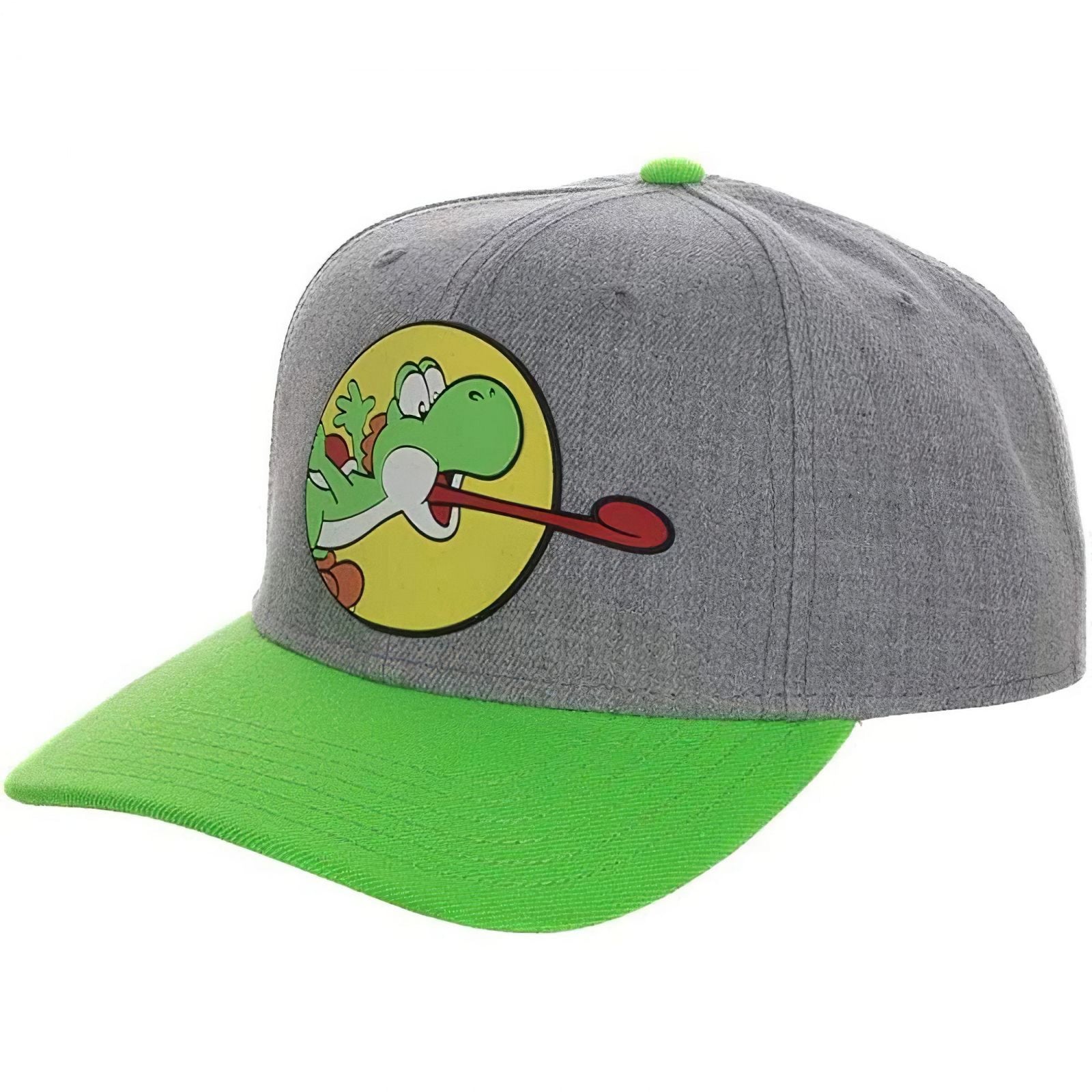 Super Mario Yoshi Mlem Pre-Curved Bill Snapback Hat