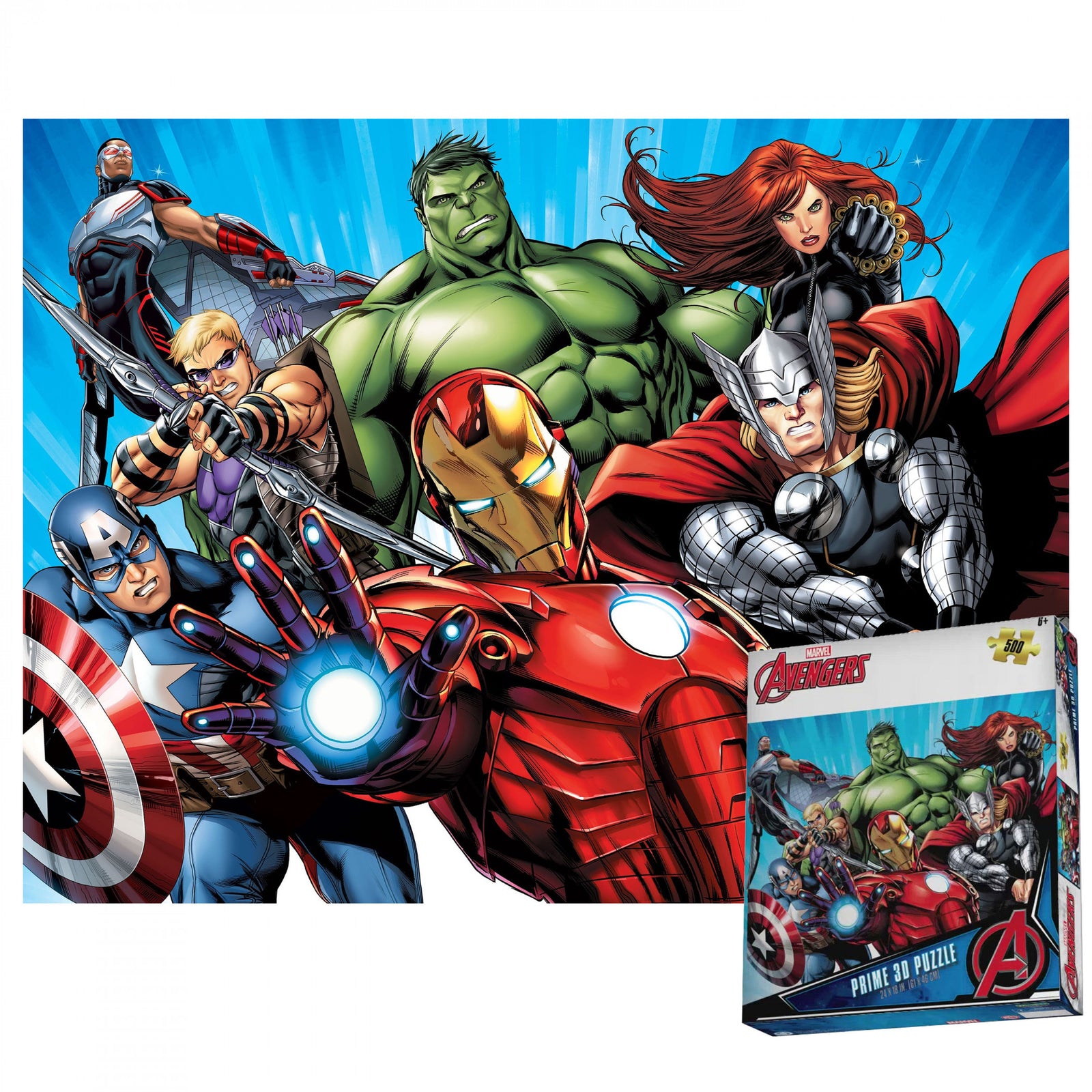 Avengers Group Shot Marvel 3D Lenticular 500pc Jigsaw Puzzle