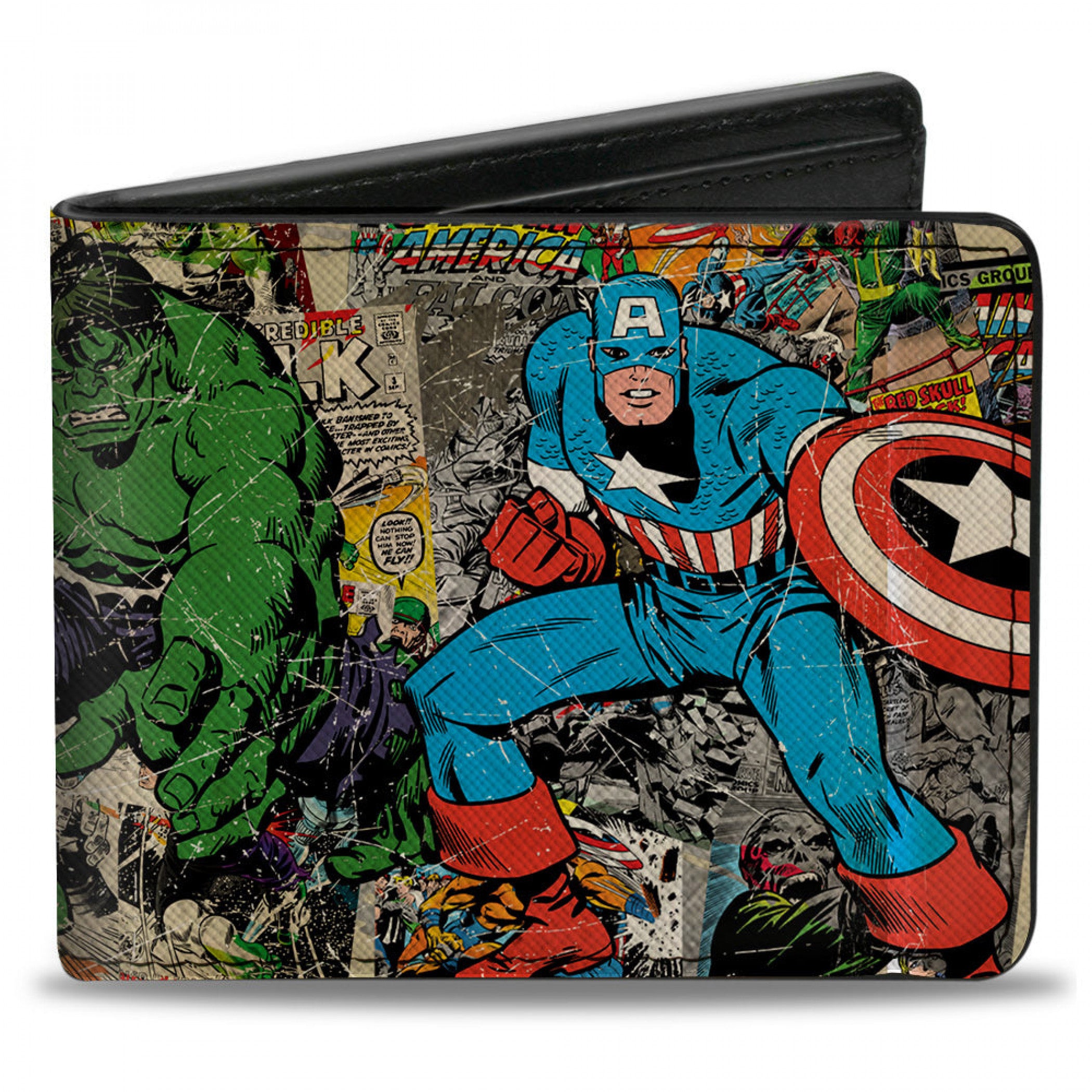 Avengers Retro Group Pose Distressed Bi-Fold Wallet