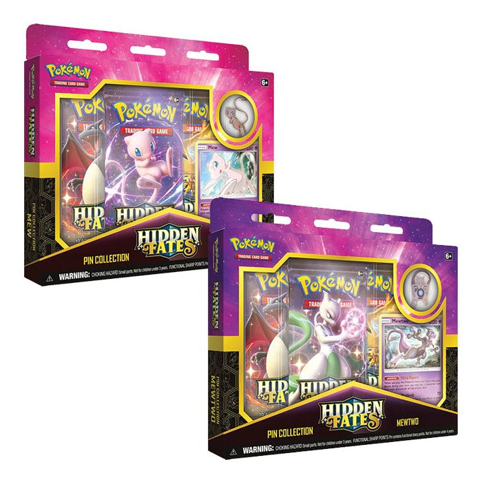 Pokemon Hidden Fates Pin Collection Mew & Mewtwo