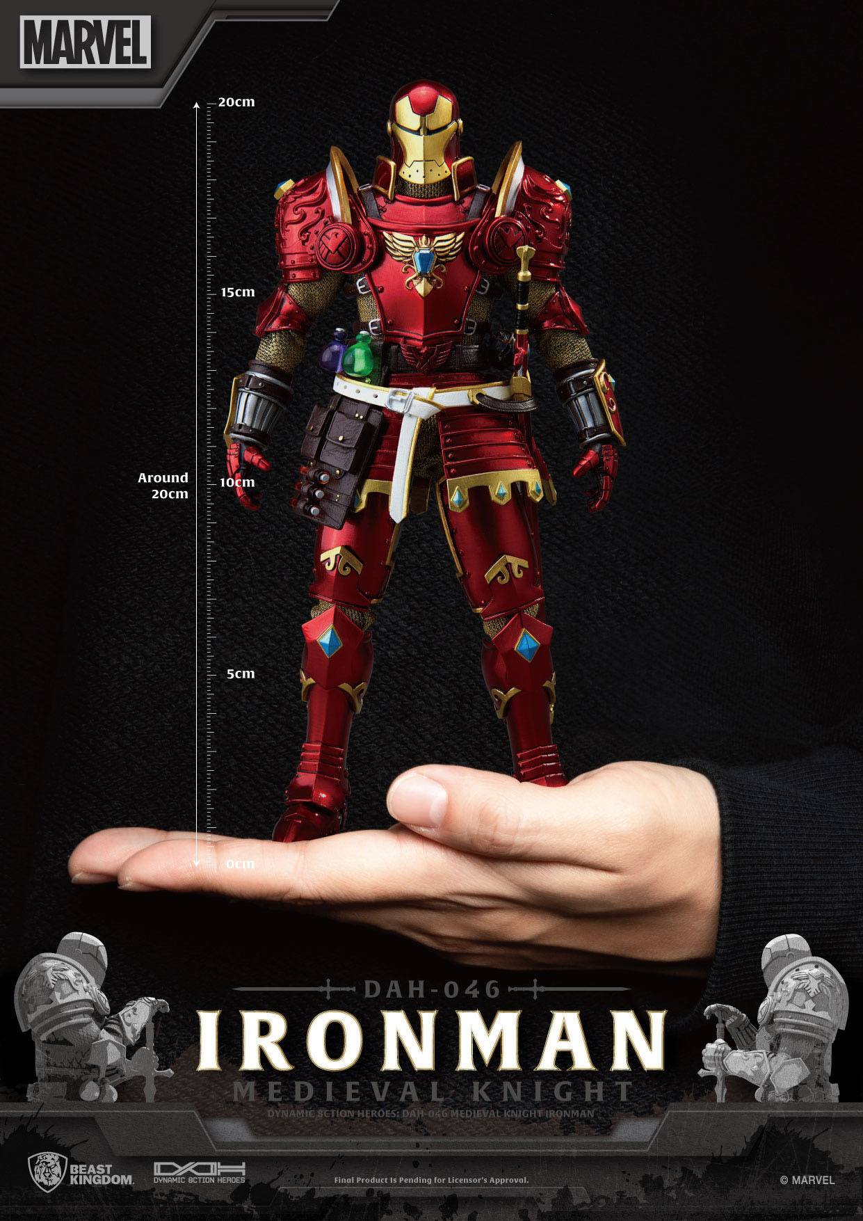 Marvel Dynamic 8ction Heroes Action Figure 1/9 Medieval Knight Iron Man 20 cm