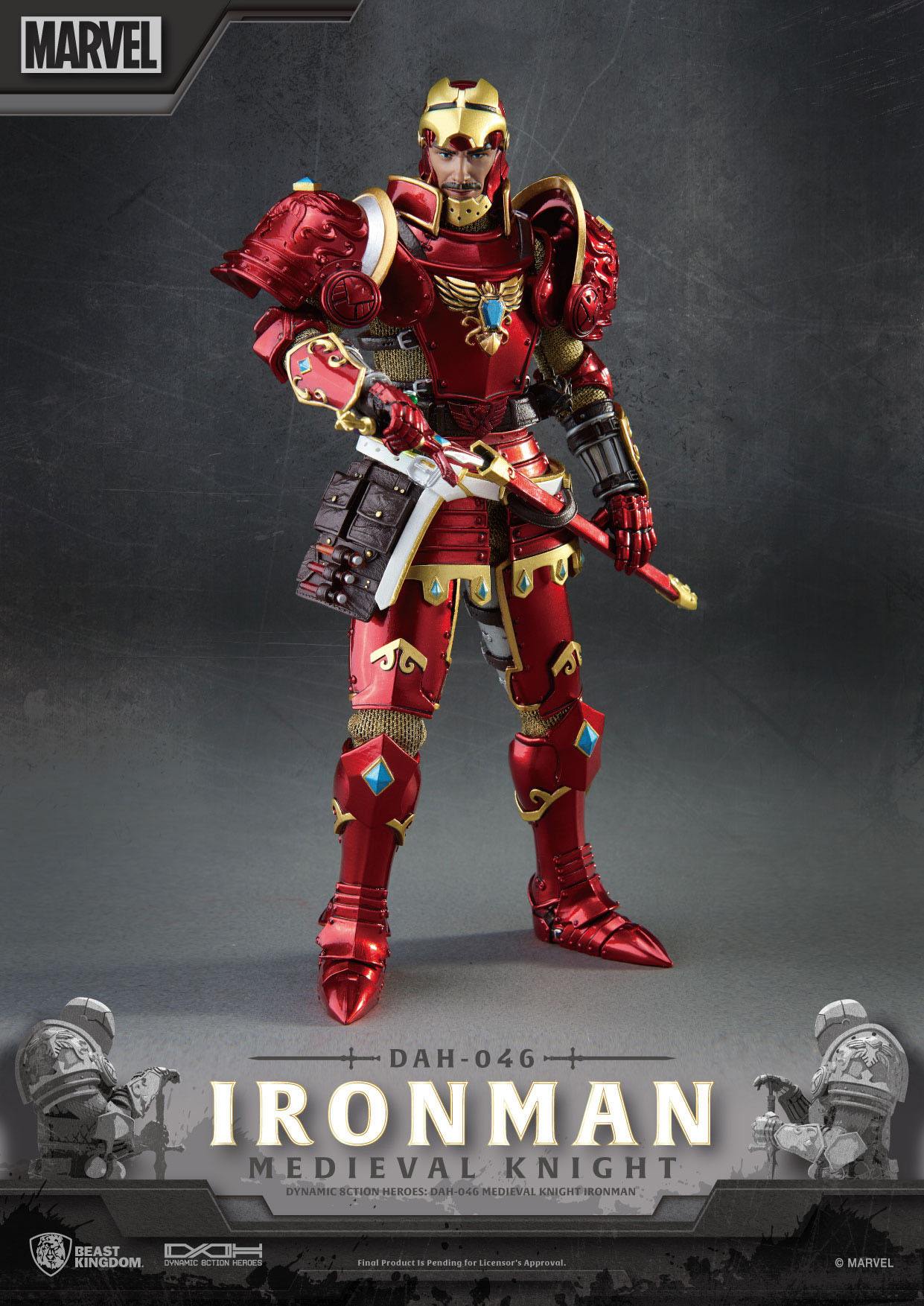 Marvel Dynamic 8ction Heroes Action Figure 1/9 Medieval Knight Iron Man 20 cm
