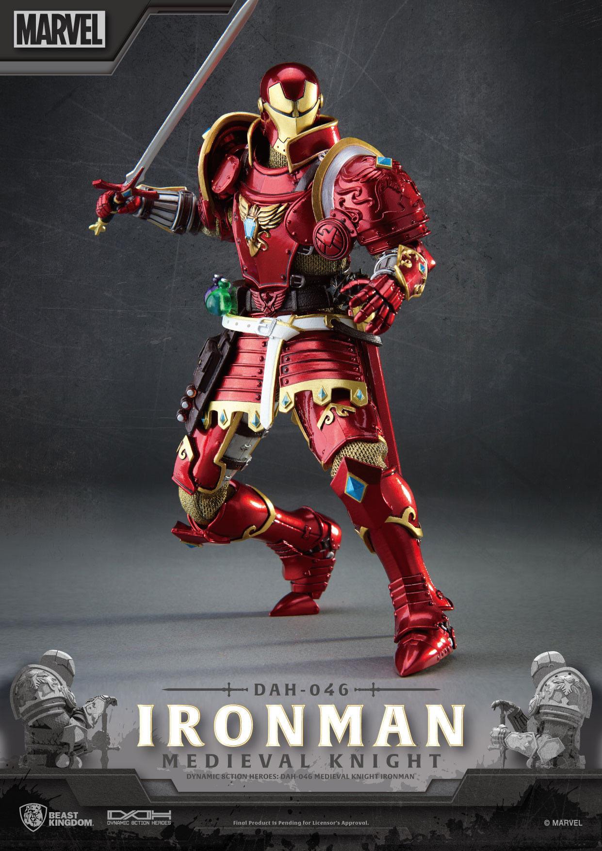 Marvel Dynamic 8ction Heroes Action Figure 1/9 Medieval Knight Iron Man 20 cm