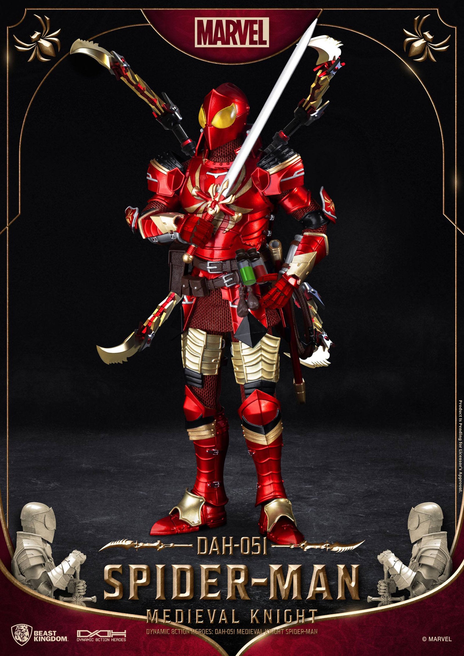 Marvel Dynamic 8ction Heroes Action Figure 1/9 Medieval Knight Iron Man 20 cm