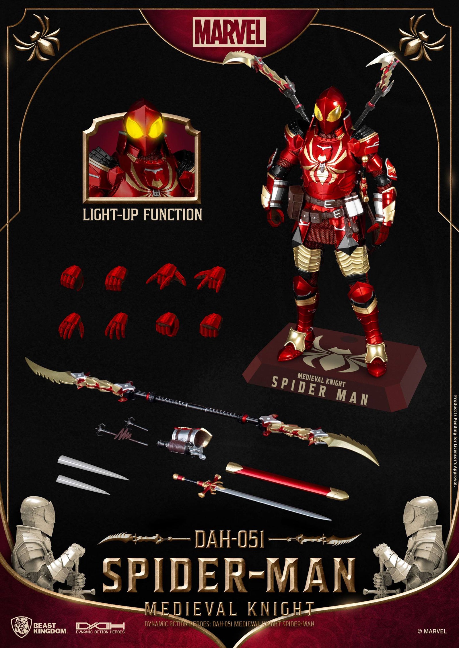 Marvel Dynamic 8ction Heroes Action Figure 1/9 Medieval Knight Iron Man 20 cm