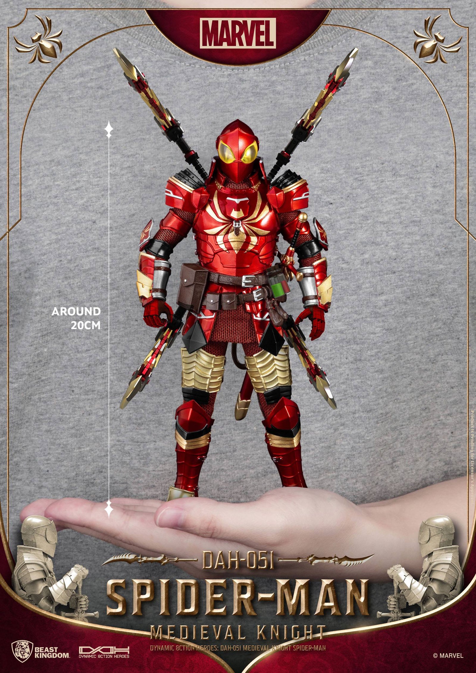 Marvel Dynamic 8ction Heroes Action Figure 1/9 Medieval Knight Iron Man 20 cm