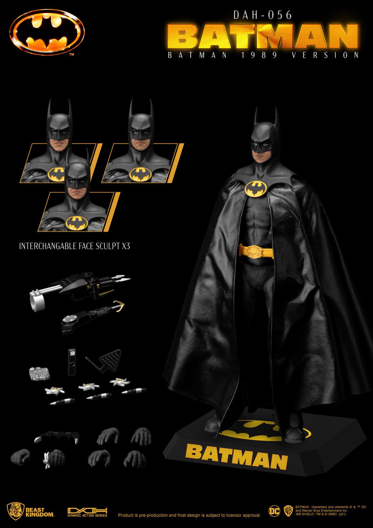 Batman 1989 Dynamic 8ction Heroes Action Figure 1/9 Batman 24 cm