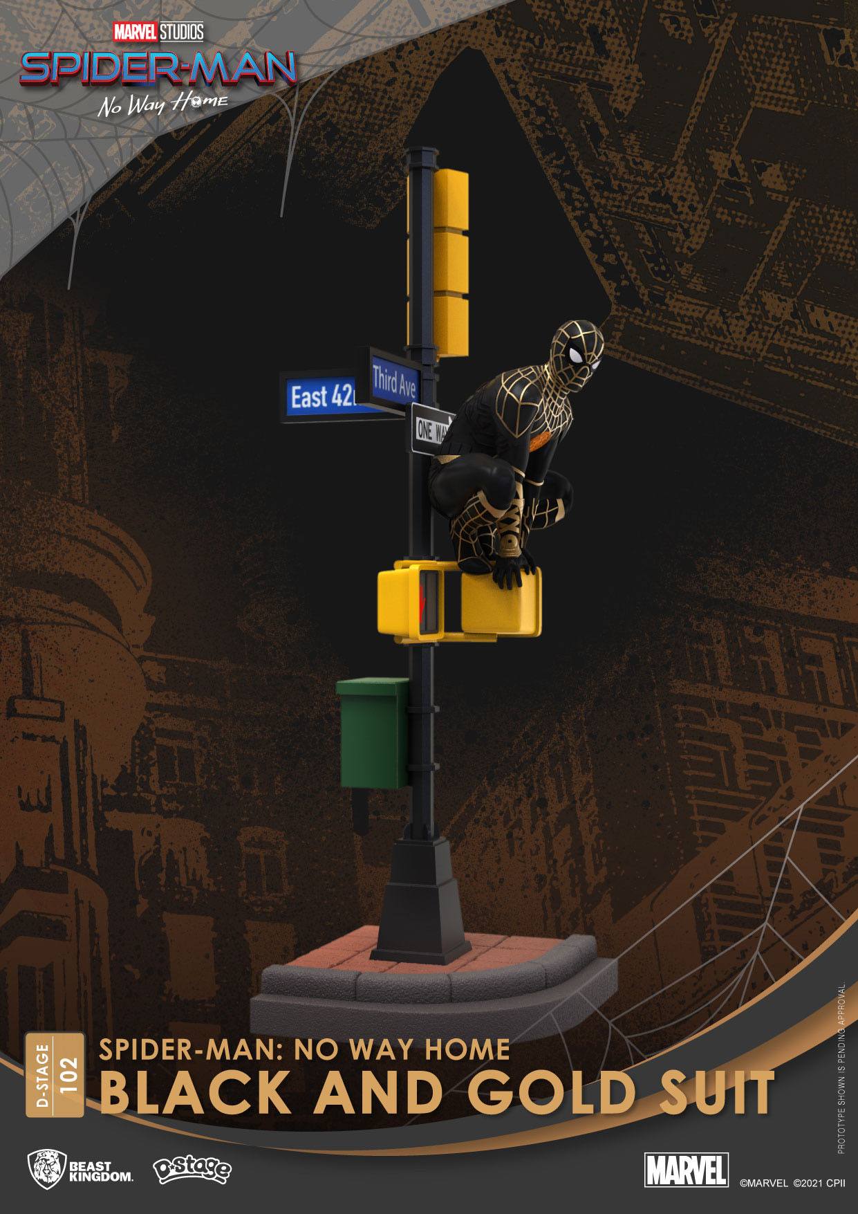 Spider-Man: No Way Home D-Stage PVC Diorama Spider-Man Black and Gold Suit 25 cm