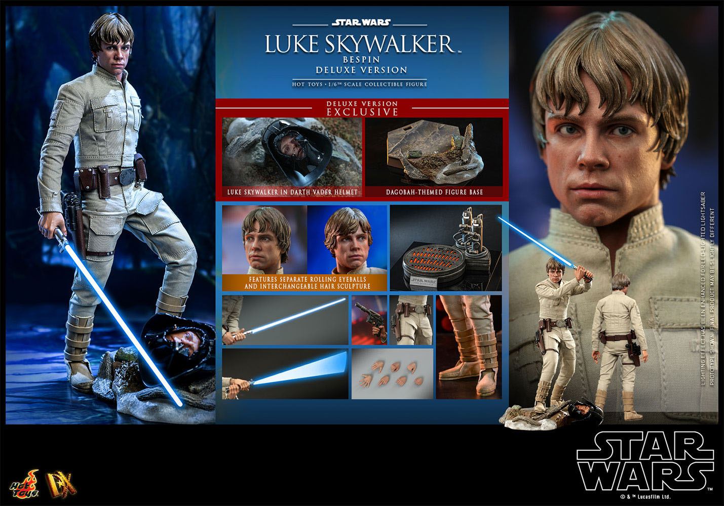Star Wars Episode V Movie Masterpiece Action Figure 1/6 Luke Skywalker Bespin (Deluxe Version) 28 cm