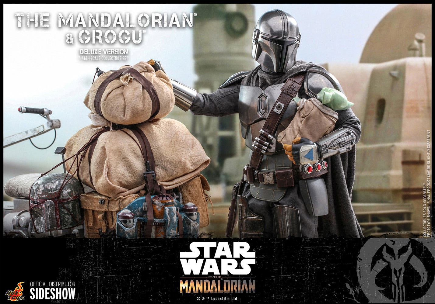 Star Wars The Mandalorian Action Figure 2-Pack 1/6 The Mandalorian & Grogu Deluxe Version 30 cm