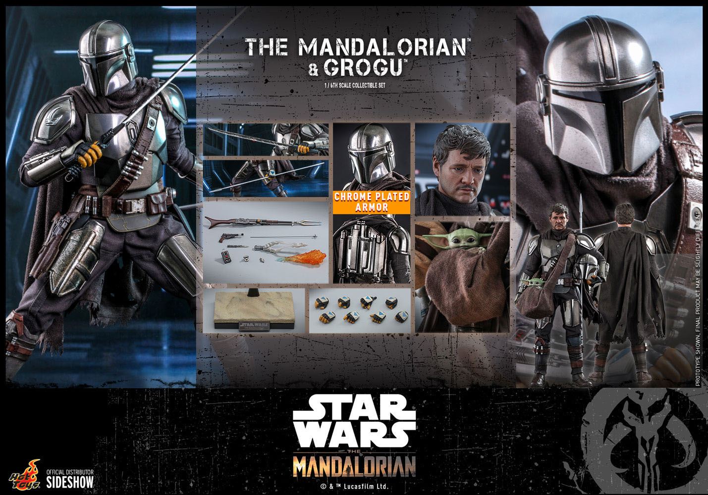 Star Wars The Mandalorian Action Figure 2-Pack 1/6 The Mandalorian & Grogu 30 cm