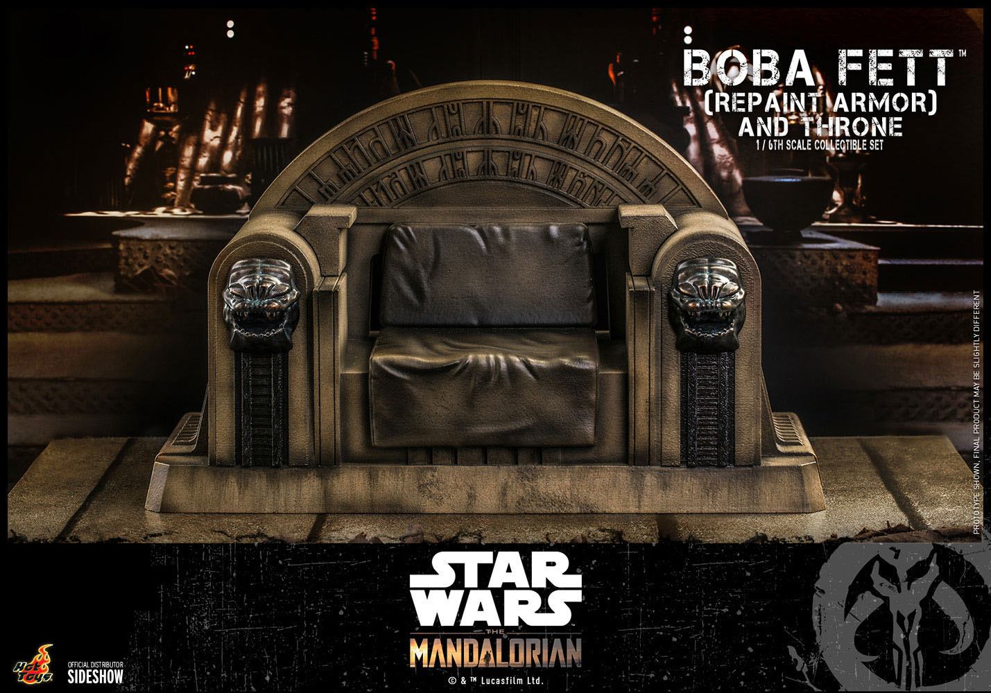 Star Wars The Mandalorian Action Figure 1/6 Boba Fett (Repaint Armor) and Throne 30 cm