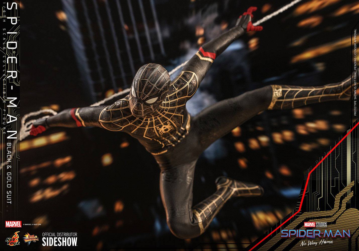 Spider-Man: No Way Home Movie Masterpiece Action Figure 1/6 Spider-Man (Black & Gold Suit) 30 cm