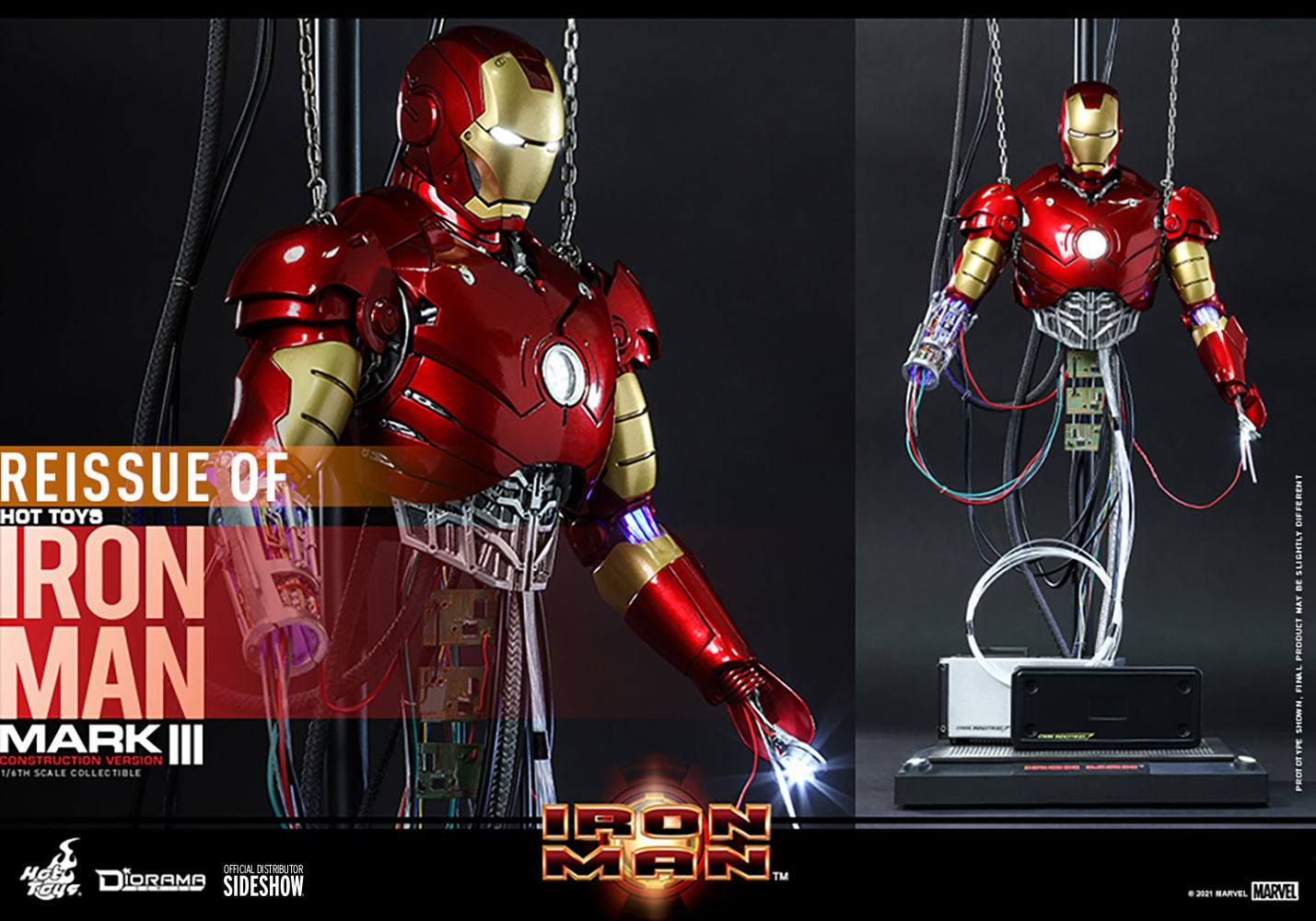 Iron Man Movie Masterpiece Action Figure 1/6 Iron Man Mark III (Construction Version) 39 cm