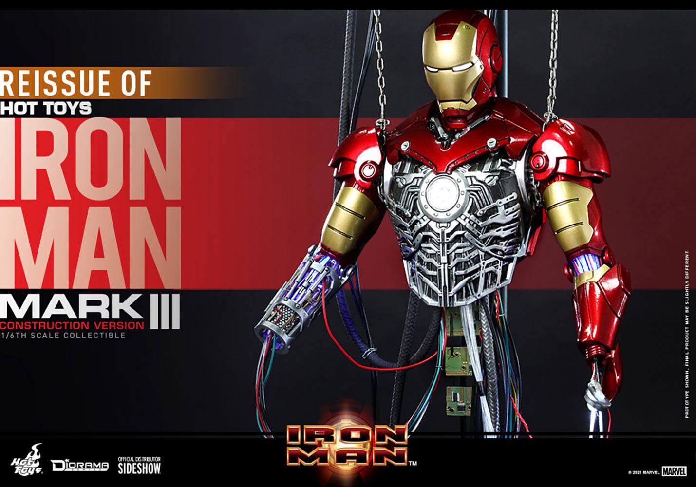 Iron Man Movie Masterpiece Action Figure 1/6 Iron Man Mark III (Construction Version) 39 cm