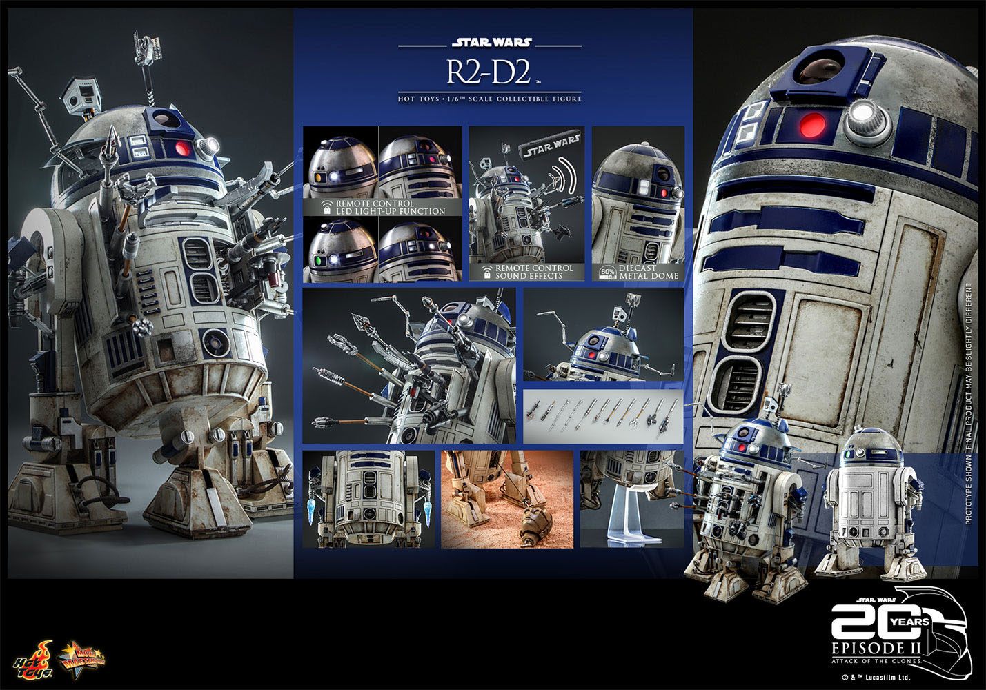 Star Wars: Episode II Action Figure 1/6 R2-D2 18 cm