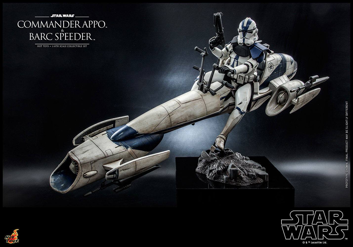 Star Wars The Clone Wars Action Figure 1/6 Commander Appo & BARC Speeder 30 cm