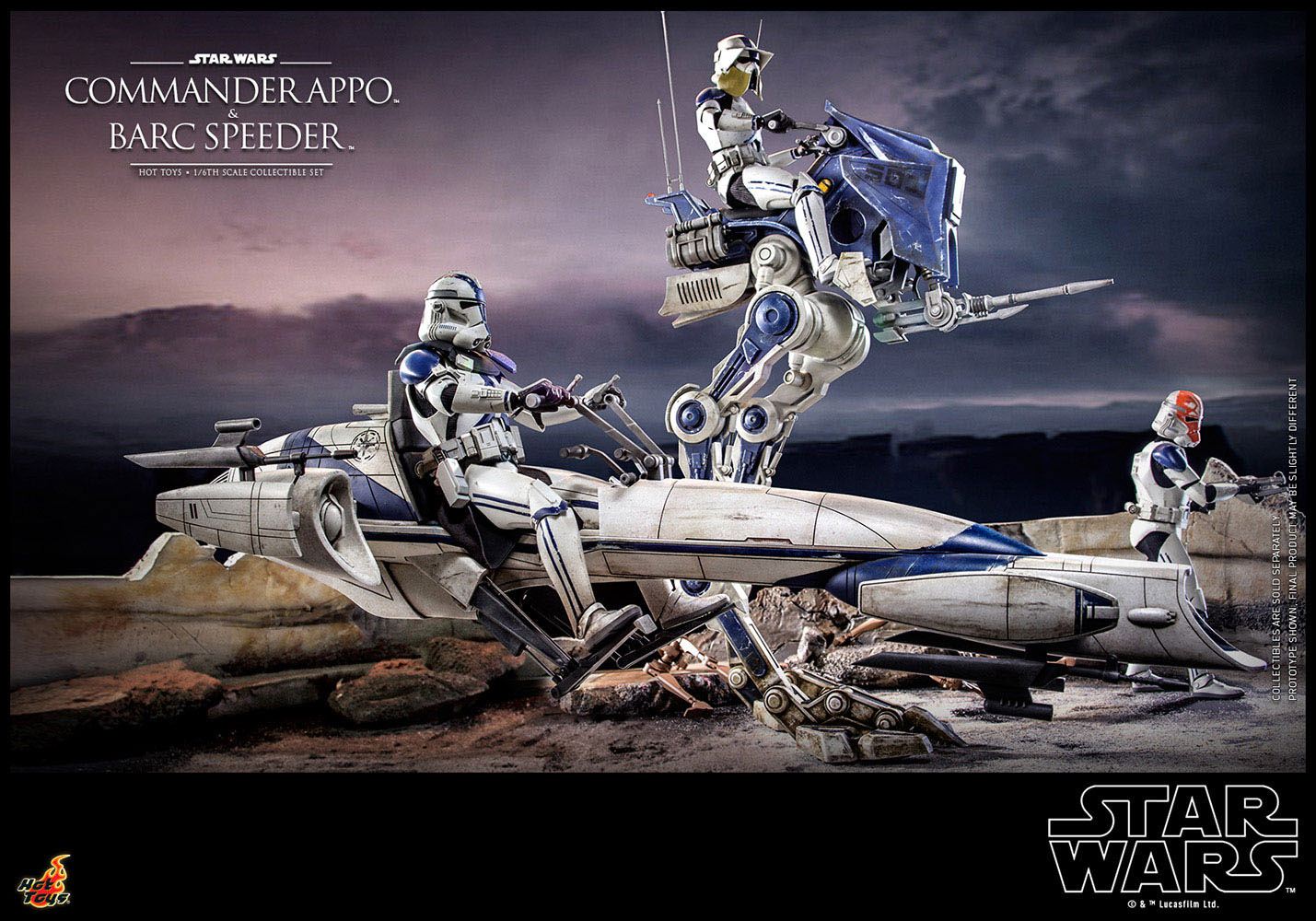 Star Wars The Clone Wars Action Figure 1/6 Commander Appo & BARC Speeder 30 cm