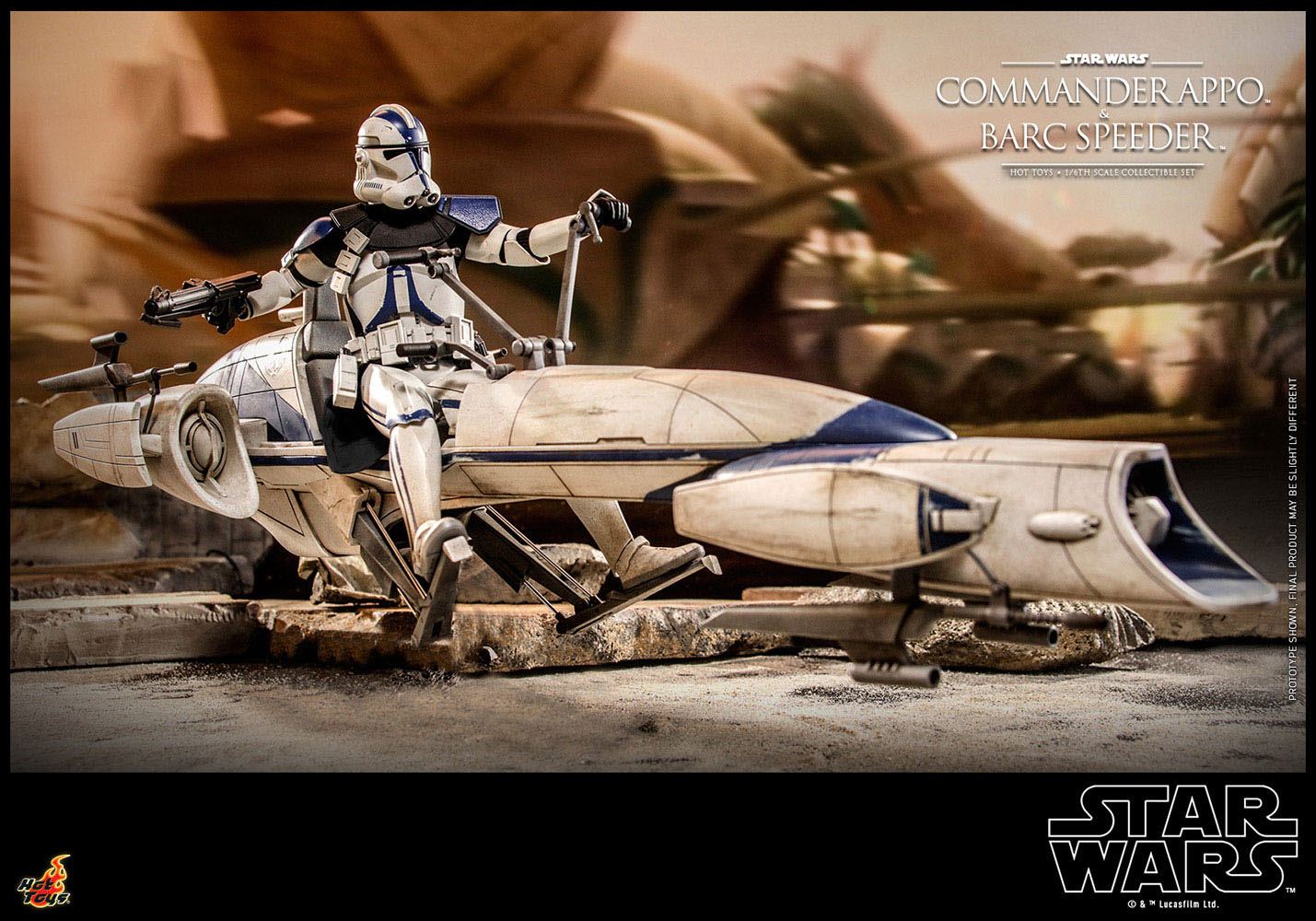 Star Wars The Clone Wars Action Figure 1/6 Commander Appo & BARC Speeder 30 cm