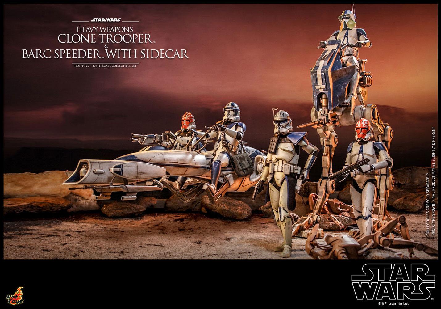 Star Wars The Clone Wars Action Figure 1/6 Heavy Weapons Clone Trooper & BARC Speeder with Sidecar 30 cm