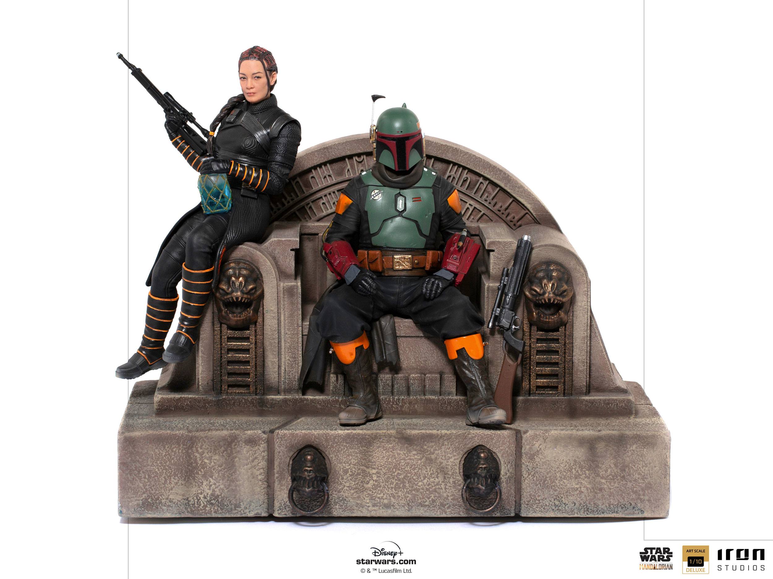 Star Wars The Mandalorian Deluxe Art Scale Statue 1/10 Boba Fett & Fennec on Throne 23 cm