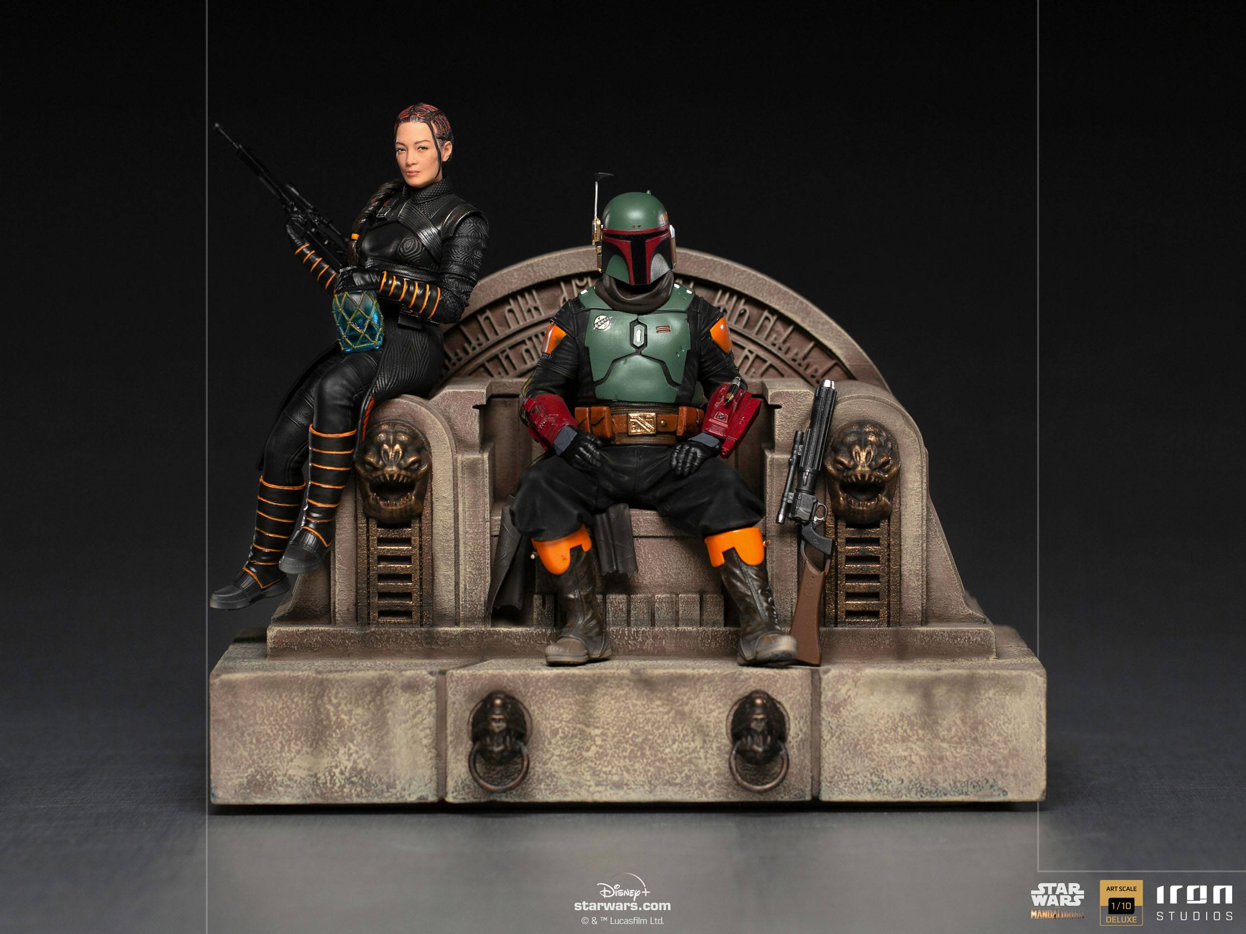 Star Wars The Mandalorian Deluxe Art Scale Statue 1/10 Boba Fett & Fennec on Throne 23 cm