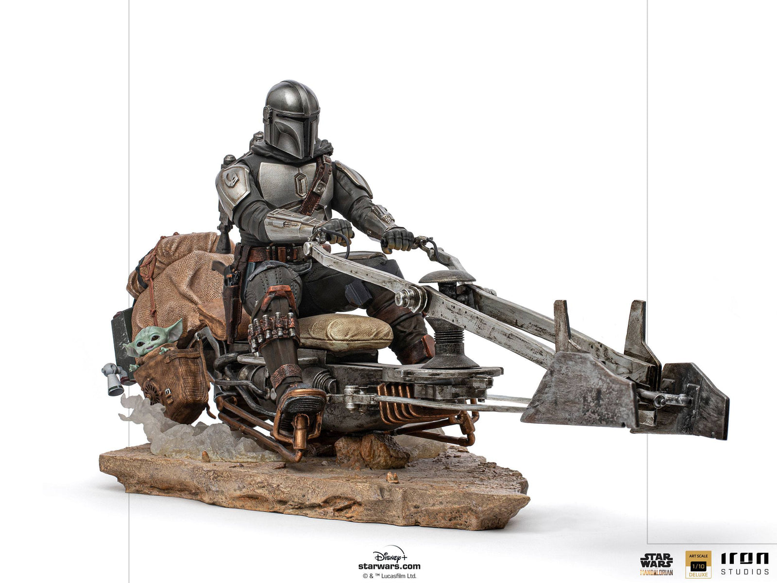 Star Wars The Mandalorian Deluxe Art Scale Statue 1/10 Mandalorian on Speederbike 18 cm