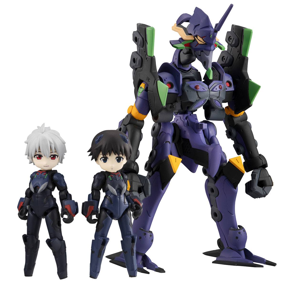 Evangelion Desktop Army Figures Shinji Ikari, Kaworu Nagisa & Evangelion 13 8 - 15 cm