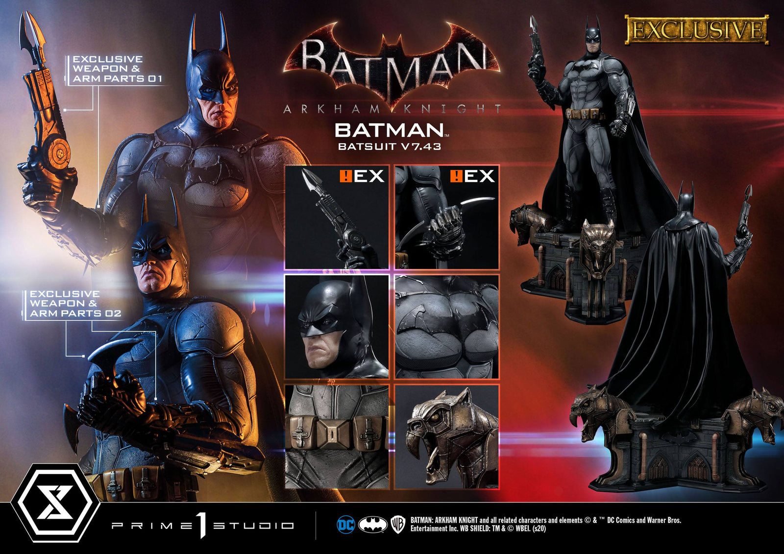 Batman Arkham Knight Statues 1/3 Batman Batsuit v7.43 Regular & Exclusive 86 cm Assortment