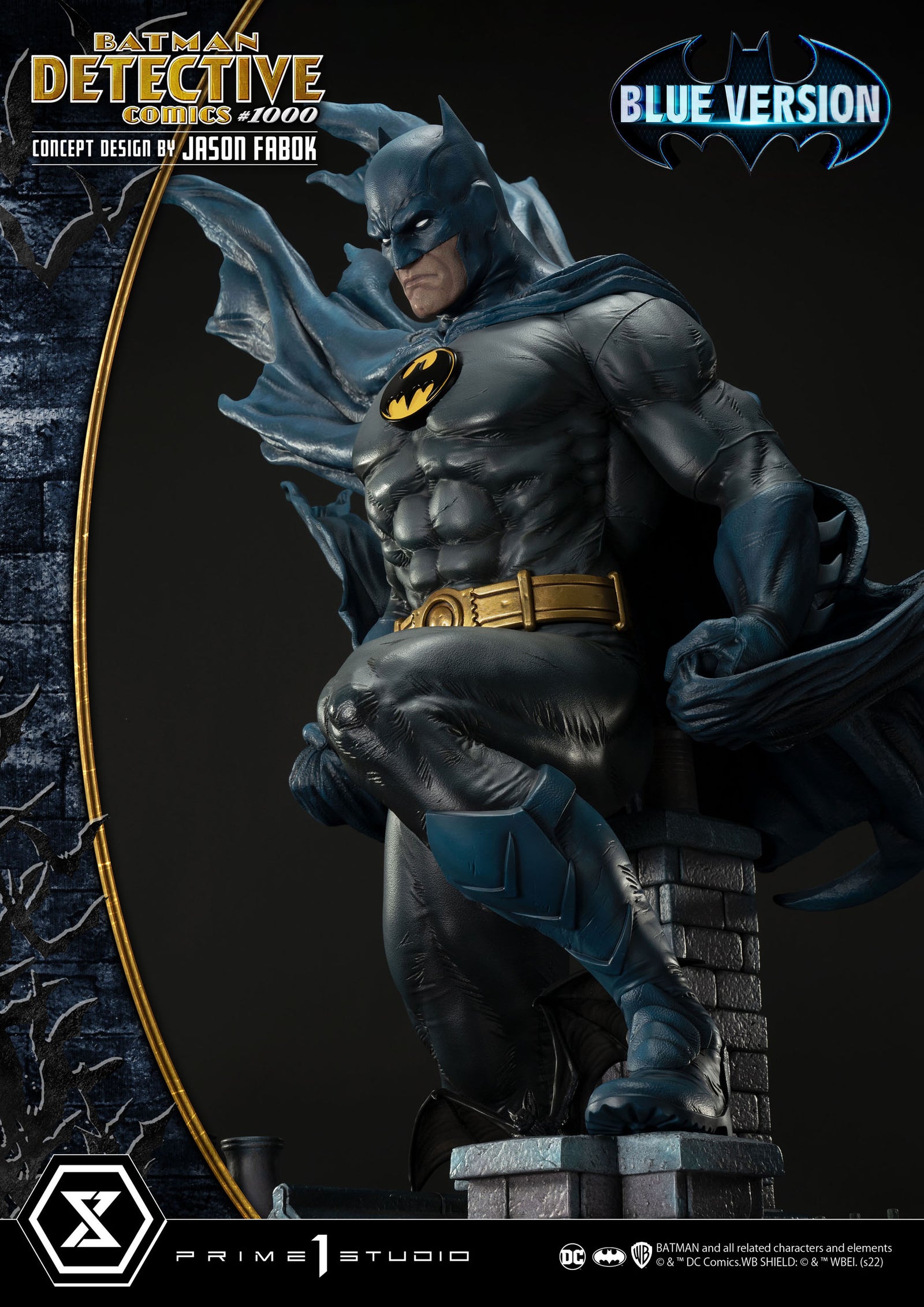 DC Comics Statue Batman Detective Comics #1000 Concept Design by Jason Fabok Blue Version 105 cm