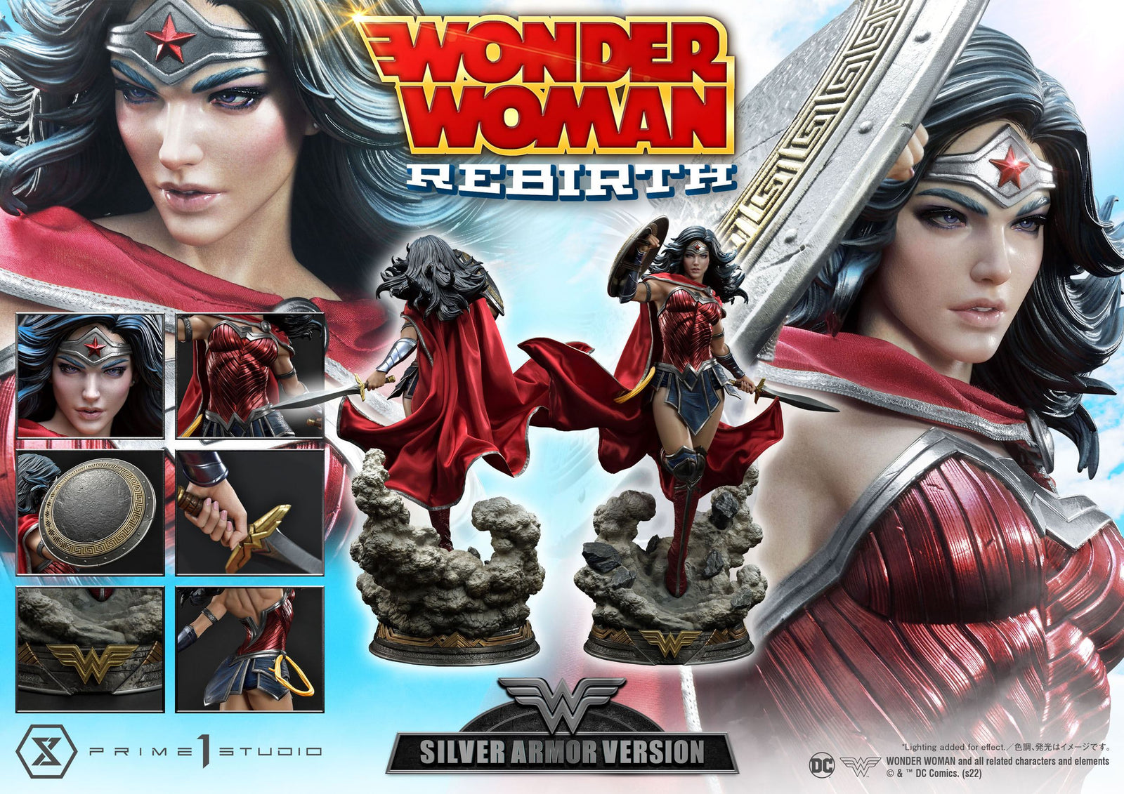 DC Comics Statue 1/3 Wonder Woman Rebirth Silver Armor Version 75 cm