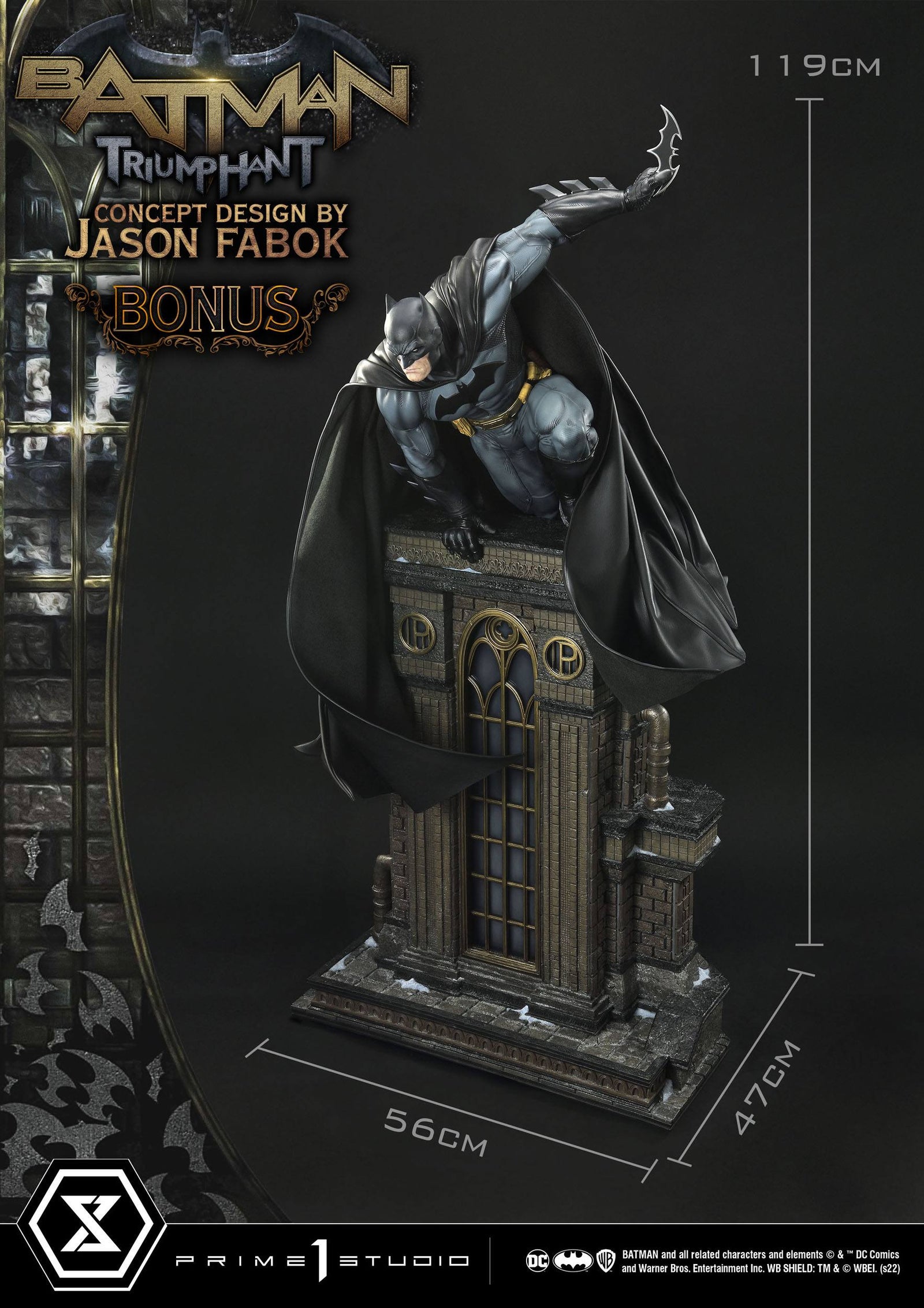 DC Comics Museum Masterline Statue 1/3 Batman Triumphant (Concept Design By Jason Fabok) Bonus Version 119 cm