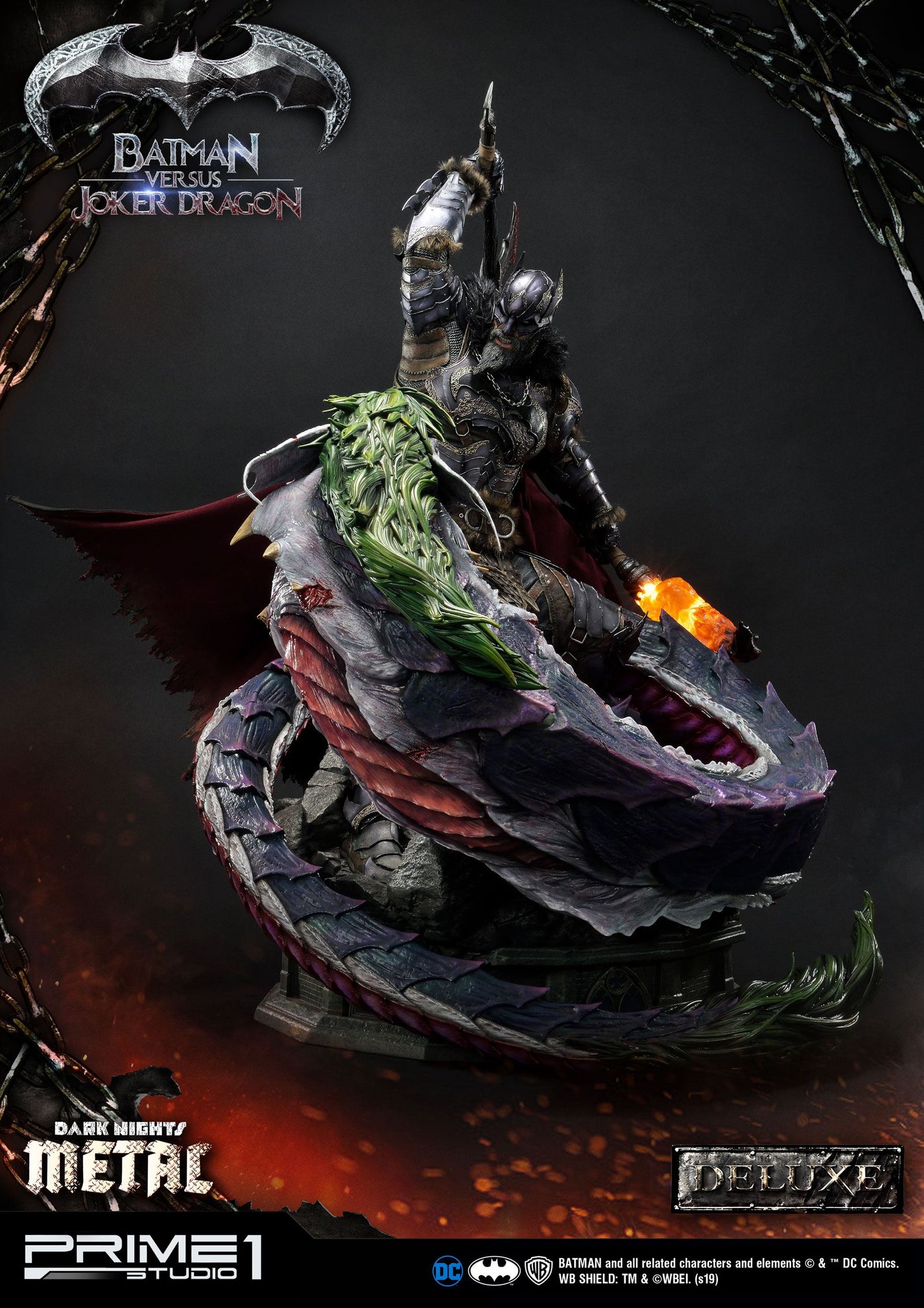 Dark Nights: Metal Statue Batman Versus Joker Dragon Deluxe Ver. 87 cm