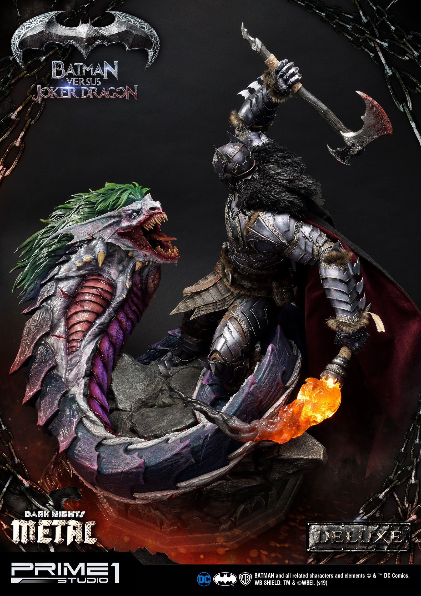 Dark Nights: Metal Statue Batman Versus Joker Dragon Deluxe Ver. 87 cm
