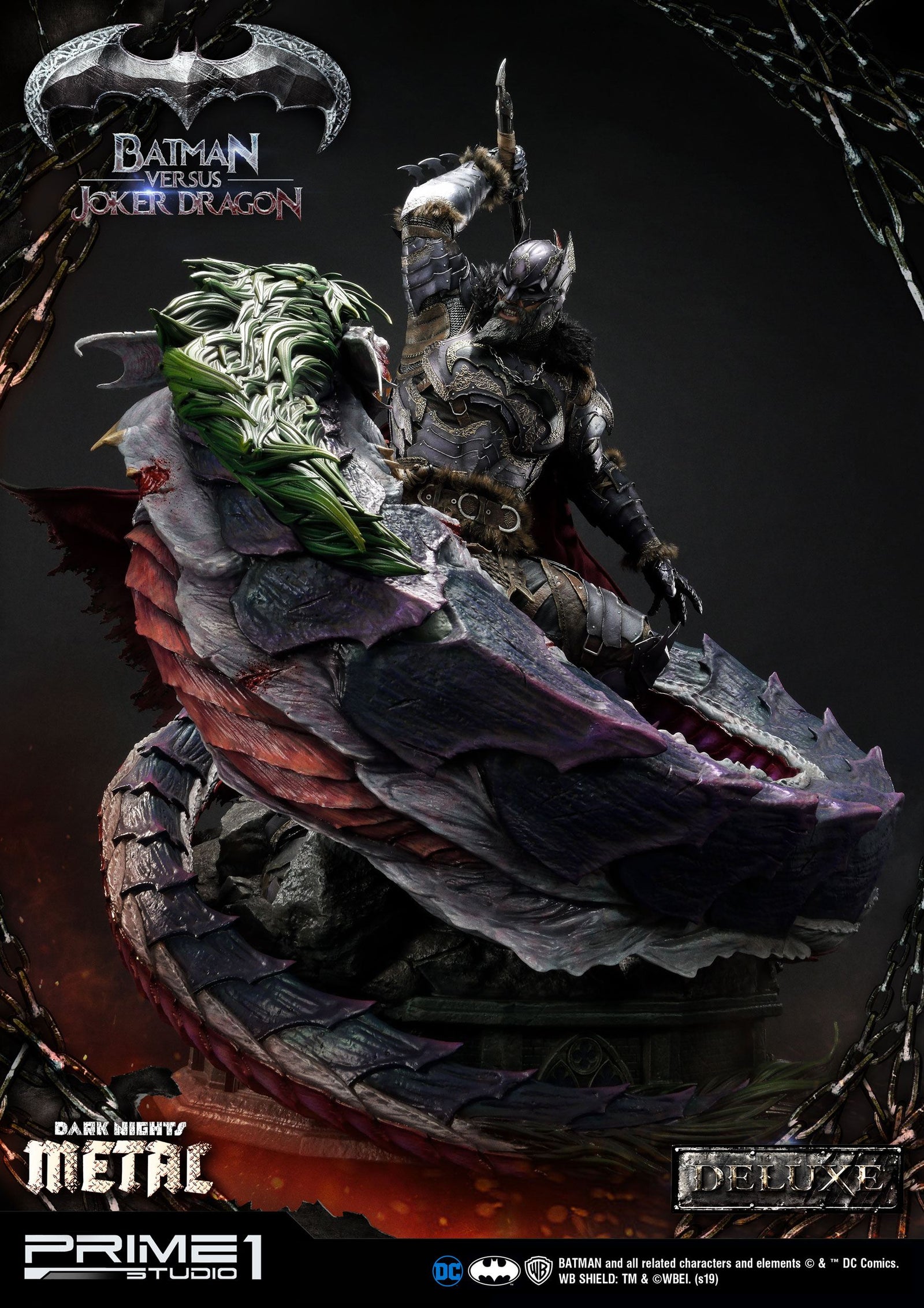 Dark Nights: Metal Statue Batman Versus Joker Dragon Deluxe Ver. 87 cm
